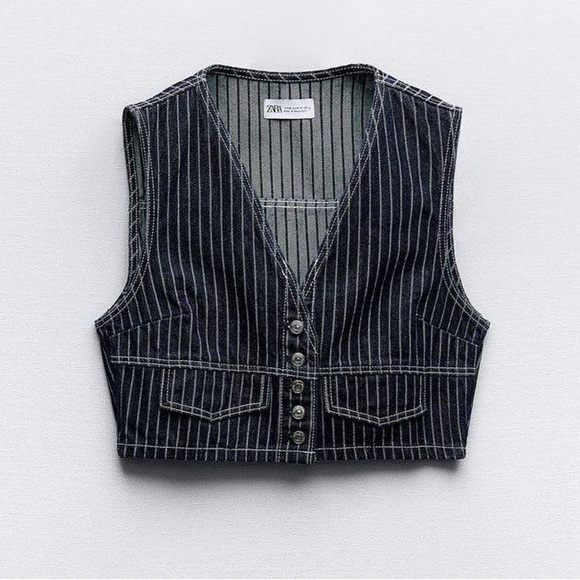 Zara Tops - Zara Black Striped Women's Vest Top